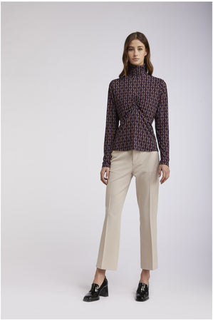 SOTTOGIACCA IN JERSEY STAMPATO CON COLLO ARRICCIATO