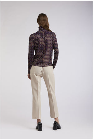 SOTTOGIACCA IN JERSEY STAMPATO CON COLLO ARRICCIATO