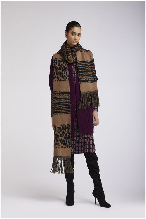 SCIARPA CON FRANGE LAVORAZIONE JACQUARD