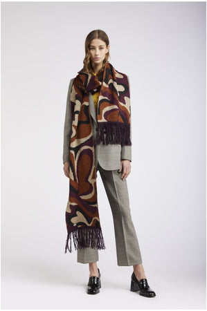 SCIARPA CON FRANGE LAVORAZIONE JACQUARD