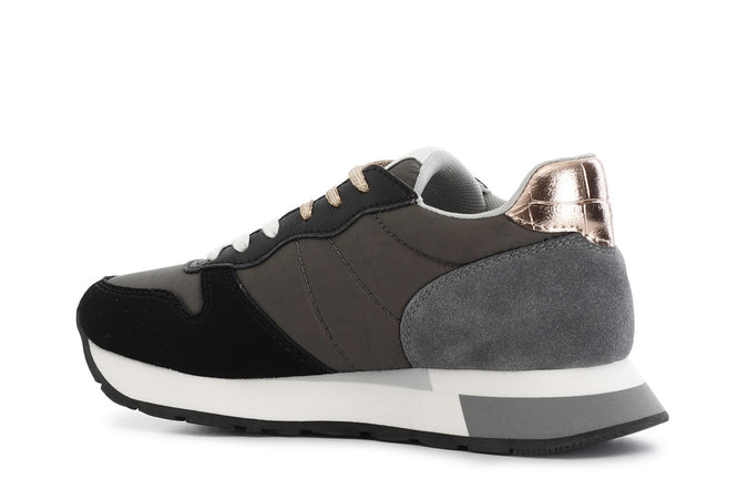 SNEAKERS IN PELLE SCAMOSCIATA E TESSUTO
