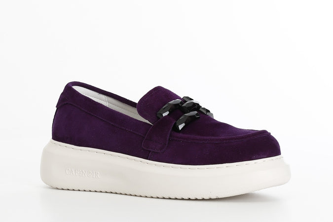 MOCASSINO IN PELLE SCAMOSCIATA CON MORSETTO SUOLA A CASSETTA