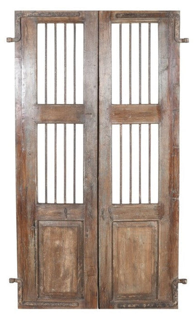 Biscottini Porta portone in legno massello e ferro da interno o da esterno vecchia e antica medievale