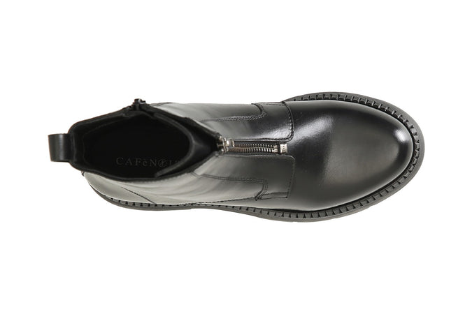 TRONCHETTO IN PELLE CON CERNIERA INTERNA E ZIP ORNAMENTALE