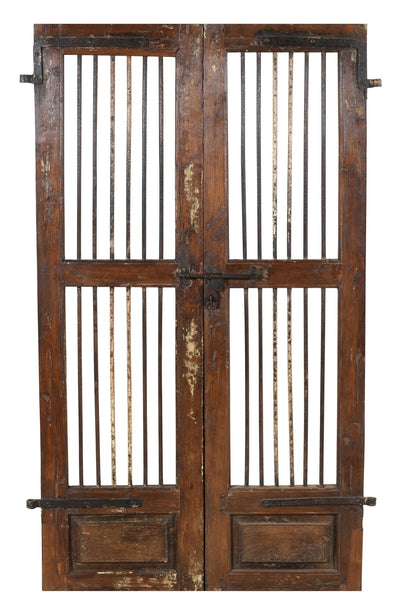 Biscottini Porta portone in legno massello e ferro da interno o da esterno vecchia e antica medievale