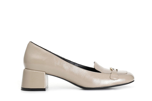 BALLERINA TACCO MEDIO CON VASCHETTA E ACCESSORIO IN NAPLACK