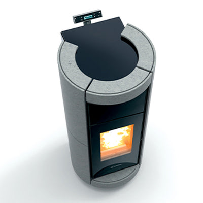 Thermorossi Termostufa a Pellet Dorica Supreme Idra Stone 22,5 kW Con Rivestimento In Pietra Ollare