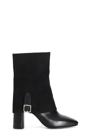 TRONCHETTO IN PELLE CON GHETTA IN BI-MATERIALE