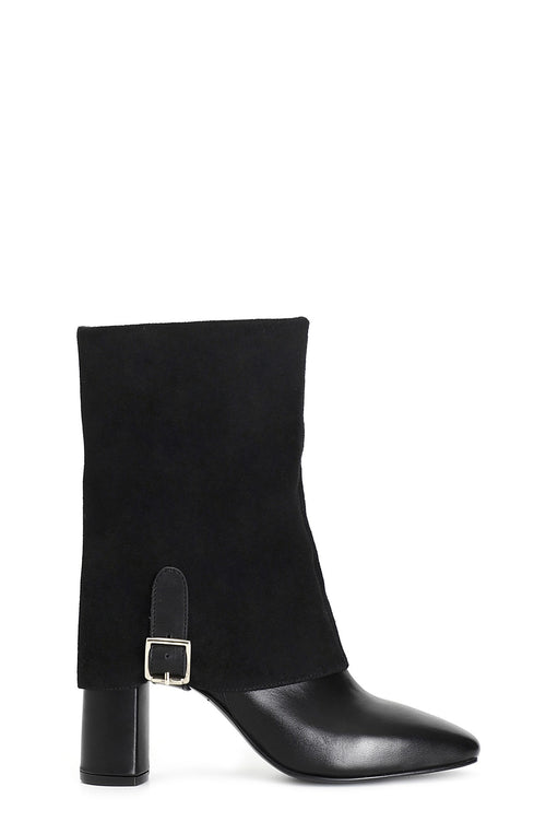TRONCHETTO IN PELLE CON GHETTA IN BI-MATERIALE