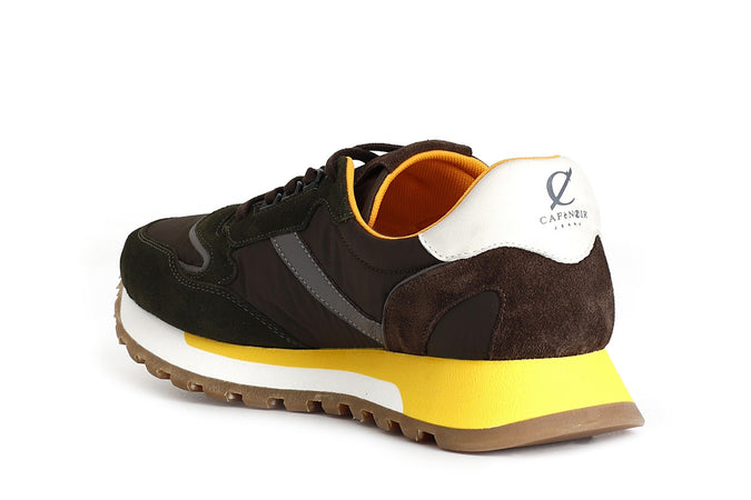 SNEAKERS UOMO IN PELLE SCAMOSCIATA E TESSUTO