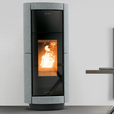 Thermorossi Termostufa a Pellet Dorica Supreme Idra Stone 22,5 kW Con Rivestimento In Pietra Ollare