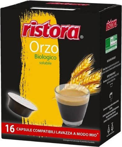 128x Orzo Biologico in Capsule Ristora Compatibili a Modo Mio, Blister 8x16 Pz Alimentari e cura della casa/Caffè tè e bevande/Caffè/Cialde e capsule di caffè Non solo alimenti - Albano Laziale, Commerciovirtuoso.it