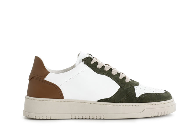 SNEAKERS ALLACCIATA IN PELLE E CAMOSCIO