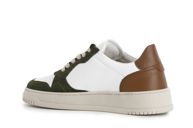 SNEAKERS ALLACCIATA IN PELLE E CAMOSCIO