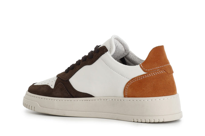 SNEAKERS ALLACCIATA IN PELLE E CAMOSCIO