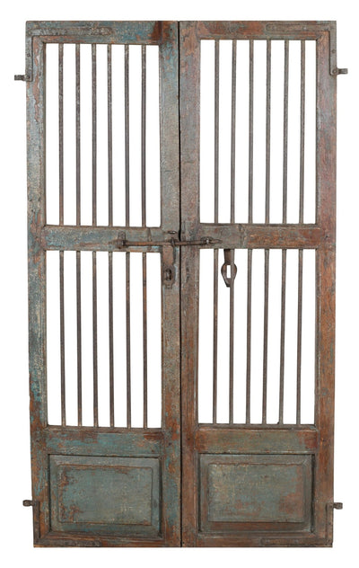 Biscottini Porta portone in legno massello e ferro da interno o da esterno vecchia e antica medievale