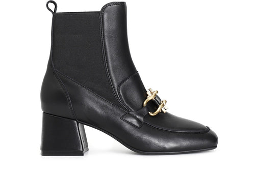 TRONCHETTO IN PELLE CON ELASTICO E ACCESSORIO TACCO 60