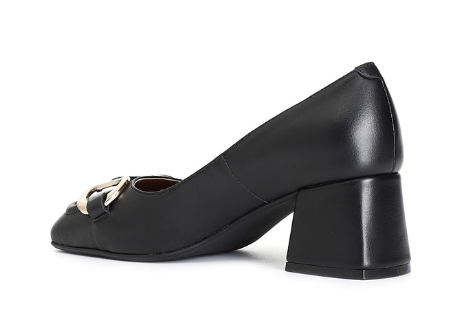 DECOLLETE IN PELLE CON MORSETTO TACCO 60