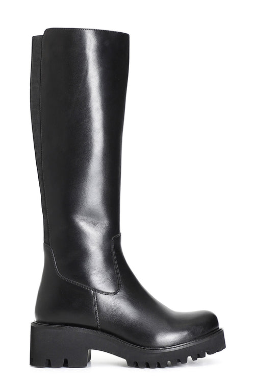 STIVALE IN PELLE CON ELASTICO NASCOSTO