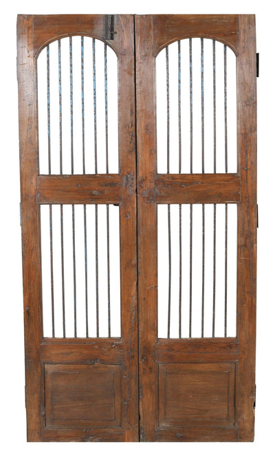 Biscottini Porta portone in legno massello e ferro da interno o da esterno vecchia e antica medievale