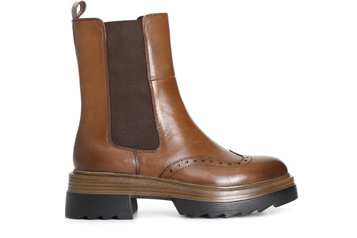 TRONCHETTO IN PELLE ELASTICO CON FORATURE ALL'INGLESE IN PUNTA