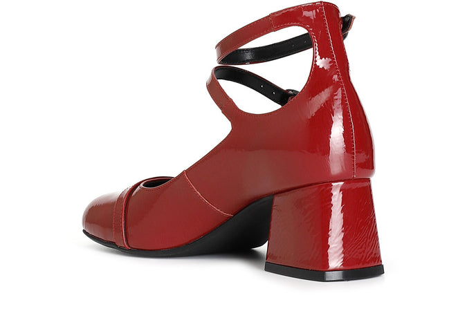 DECOLLETTE 3 FIBBIE EFFETTO VERNICE