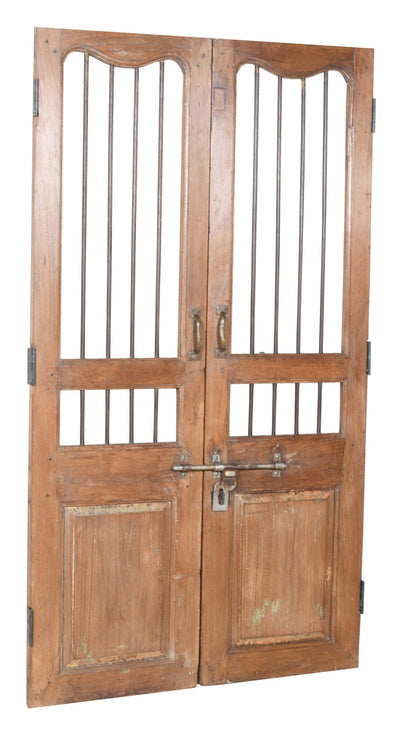 Biscottini Porta portone in legno massello e ferro da interno o da esterno vecchia e antica medievale