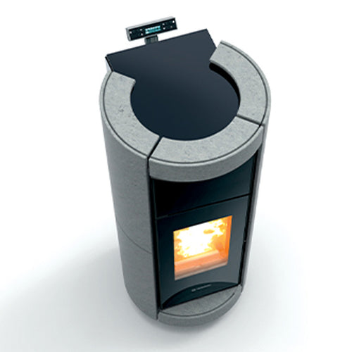 Thermorossi Termostufa a Pellet Dorica Idra 29 Stone 31,2 kW Con Rivestimento In Pietra Ollare