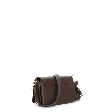 PATTINA IN MATERIALE GRANOSO CON CHARM GRANDE FIORE IN TESSUTO, MANICO CON