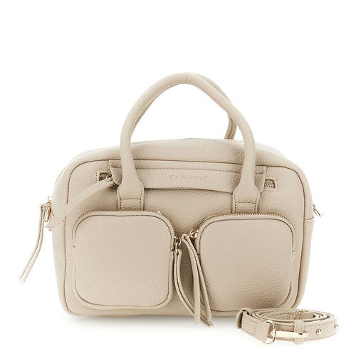 BAULETTO CON TASCHE IN MATERIALE EFFETTO DOLLARO CON CHARM IN METALLO