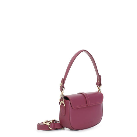 PATTINA IN PELLE CON TRACOLLA CORTA, PASSANTE CON RIVETTO SMALTATO E FIBBIA