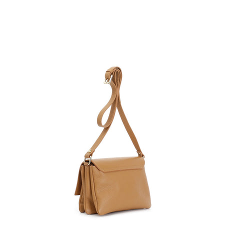 BORSA A SPALLA CON PATTINA IN DOLLARO CON TRACOLLA REGOLABILE, LOGO IN METALLO S