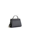 BORSA A MANO CON PATTINA IN SAFFIANO CONLOGO OVALE SMALTATO IN TONO