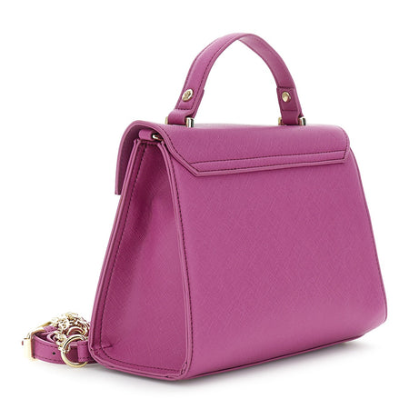 BORSA A MANO CON PATTINA IN SAFFIANO CONLOGO OVALE SMALTATO IN TONO