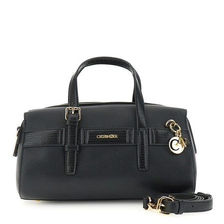 BAULETTO IN MATERIALE SINTETICO CON APPLICAZIONE DI TEJUS, LETTERING E CHARM IN