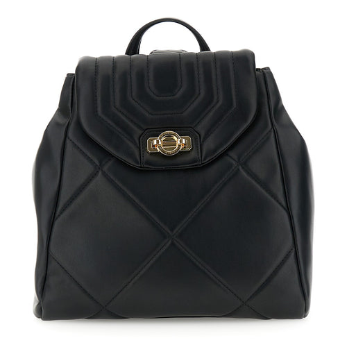 ZAINO TRAPUNTATO CON MOTIVO A ROMBI E PATTINA TRAPUNTATA CON MOTIVO A RIGHE