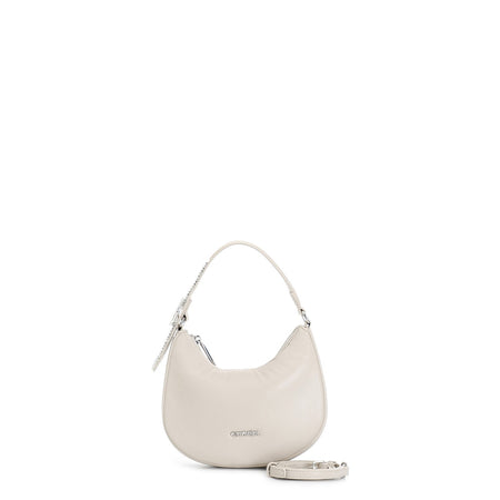 MINIBAG EFFETTO PUFFY CON ATTACCO TRACOLLA E FIBBIA CON STRASS,TRACOLLA REMOVIBI