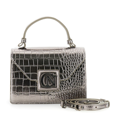 MINIBAGS CON PATTINA IN MATERIALE STAMPACOCCO METALLIZZATO, LOGO CN IN METALLO,