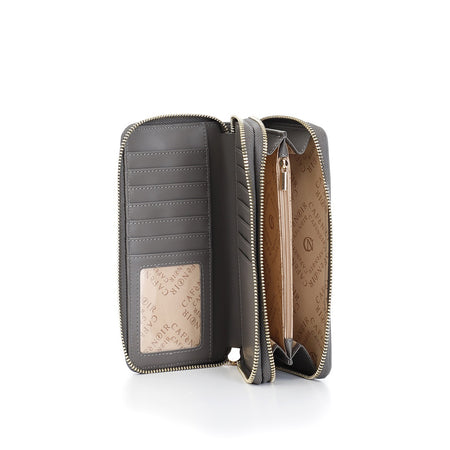 PORTAFOGLI ZIP ROUND CON APPLICAZIONE DITEJUS IN TONO