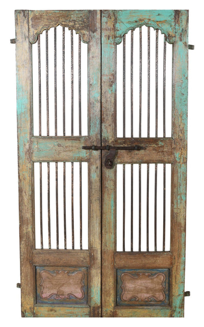 Biscottini Porta portone in legno massello e ferro da interno o da esterno vecchia e antica medievale