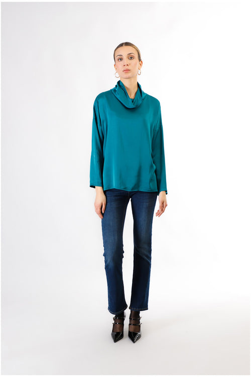 BLUSA TINTO CAPO CON COLLO VULCANO
