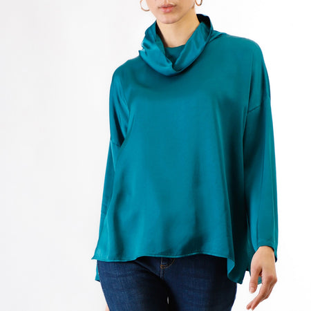 BLUSA TINTO CAPO CON COLLO VULCANO
