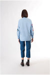 CAMICIA IN POPELINE CON RICAMO PAILETTES