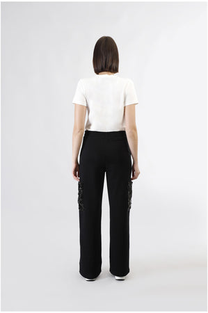 PANTALONE IN FELPA CON TASCHE DI PAILETTES