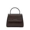 Frau Handbag rigida con maniglia in pelle chocolat B819