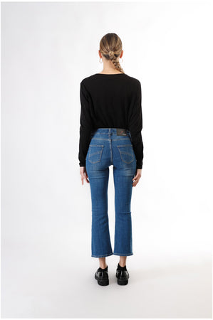DENIM CROPPED FLARE