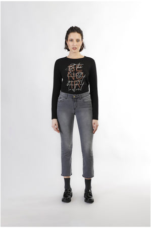 DENIM CROPPED FLARE