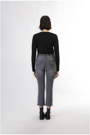 DENIM CROPPED FLARE