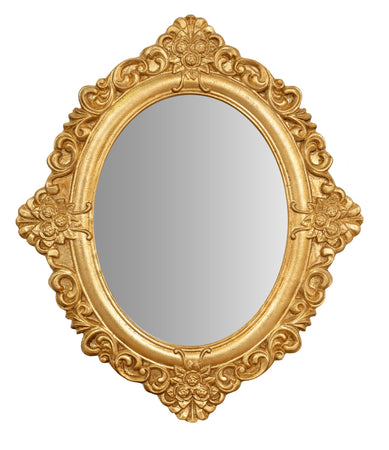 Biscottini Specchiera da appendere da parete in legno finitura foglia oro anticato