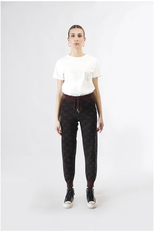 JOGGHER IN MAGLIA CON LOGO JACQUARD